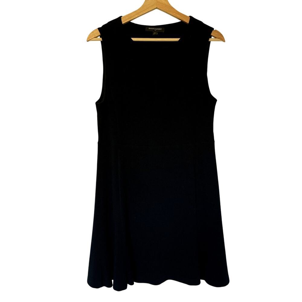 Banana Republic midi dress sleeveless black formal women's‎ size L rayon